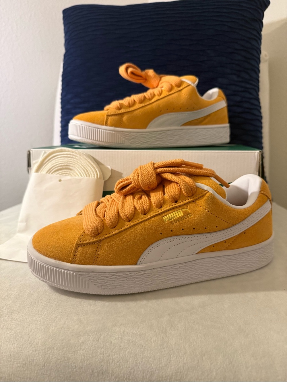 PUMA Suede XL Bright Melon White Sneakers Size 6.5 NEW IN BOX